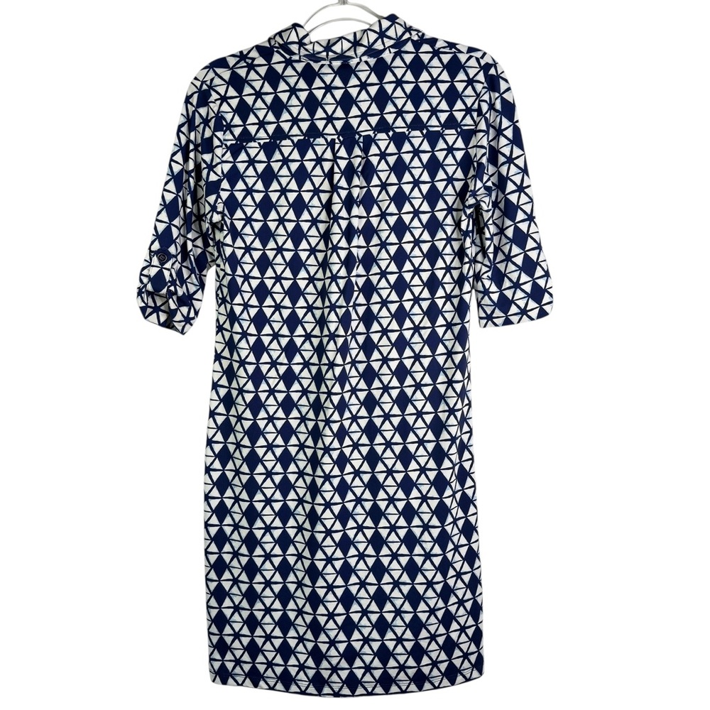 J. McLaughlin Lawrence Geometric Catalina Cloth Shirt Dressβ Roll Tab XS - Picture 7 of 15